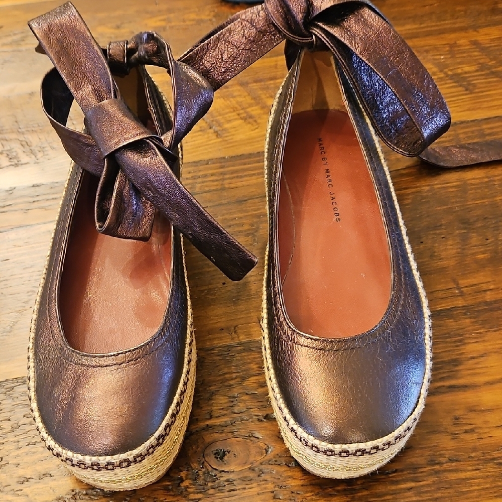Marc By Marc Jacobs Metallic Brown Espadrilles